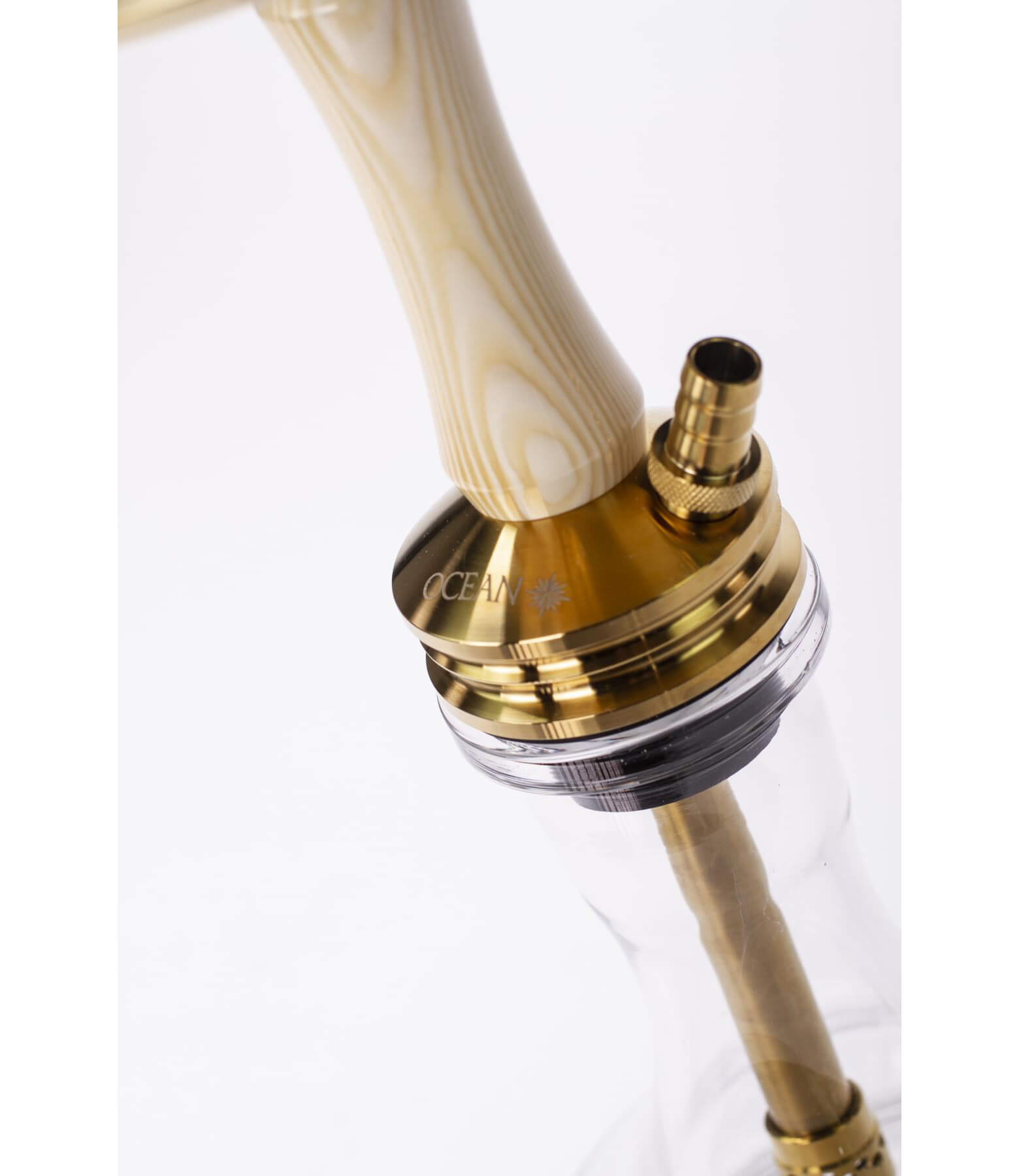 Kaif S  Gold/White Wood/Clear